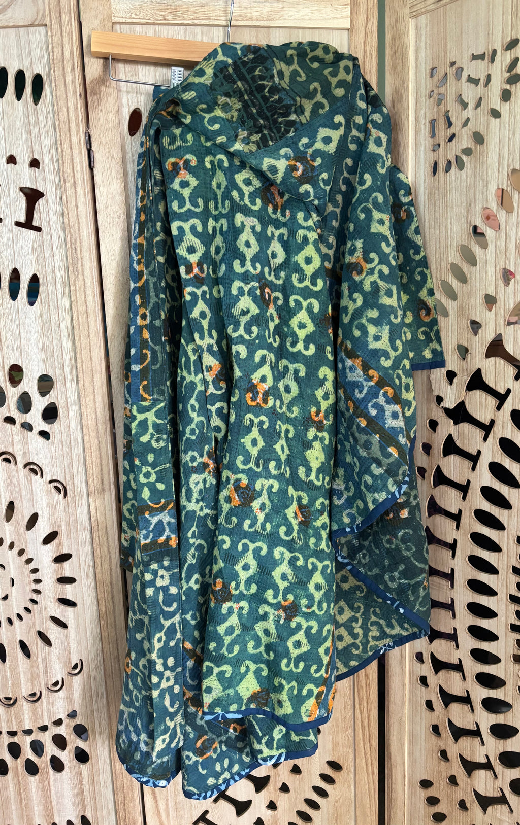 Indigo Kantha Wrap Skirt - Tribal Print