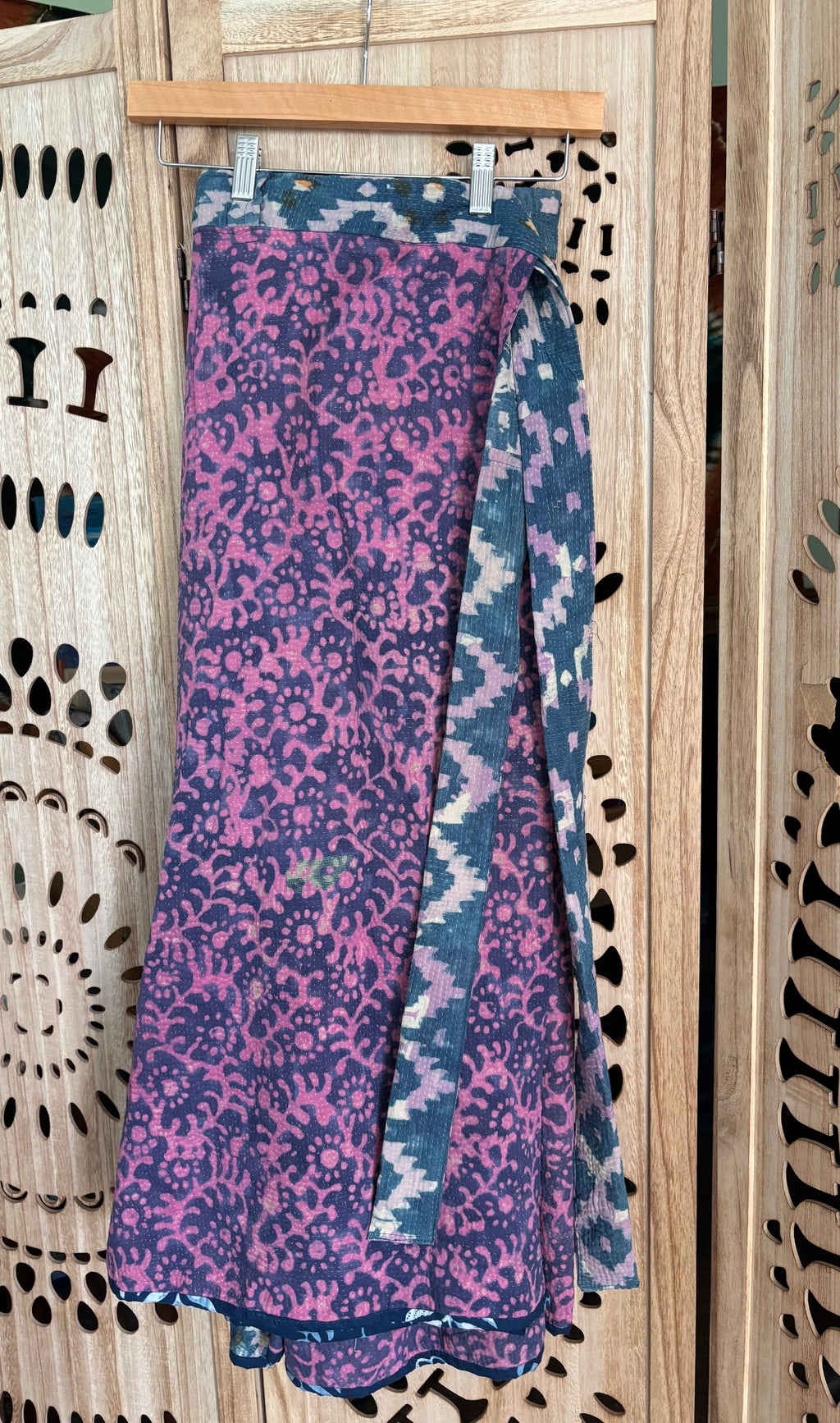 Indigo Kantha Wrap Skirt