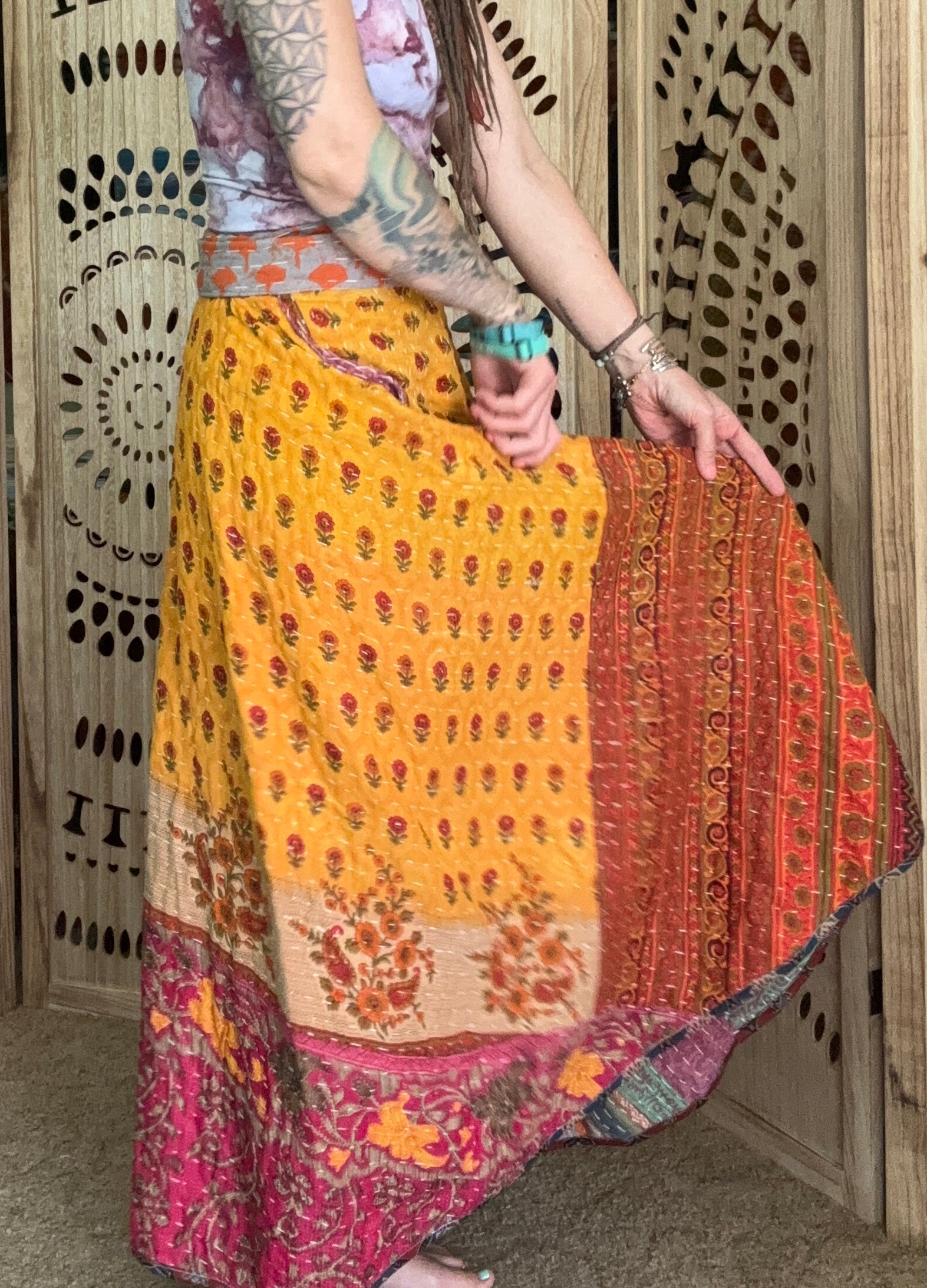 Kantha Wrap Skirt