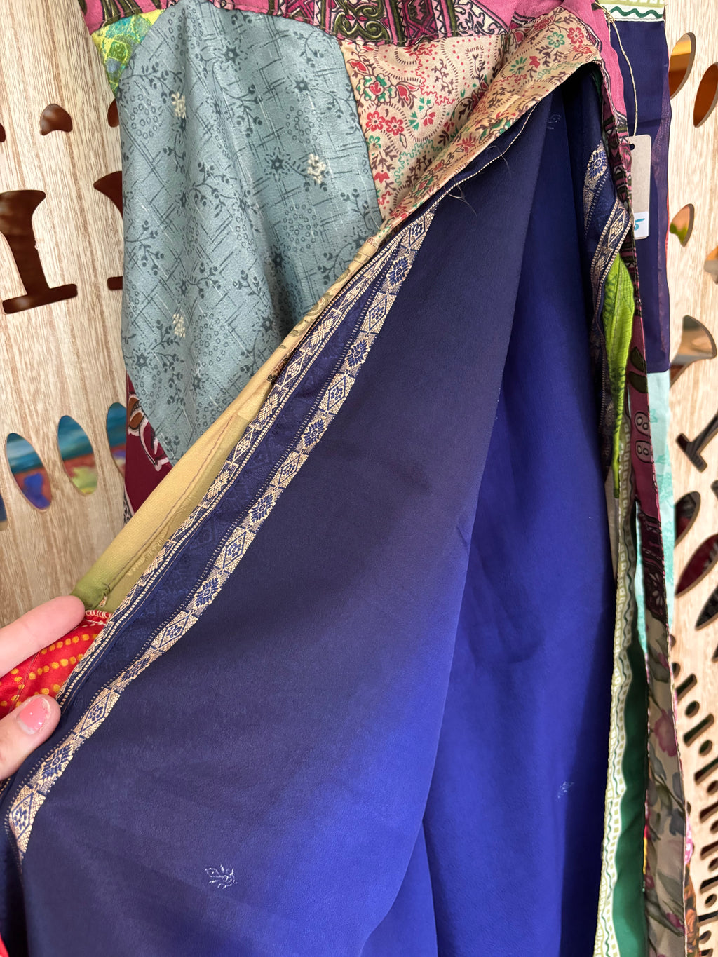 Patchwork Silk Sari Wrap Skirt
