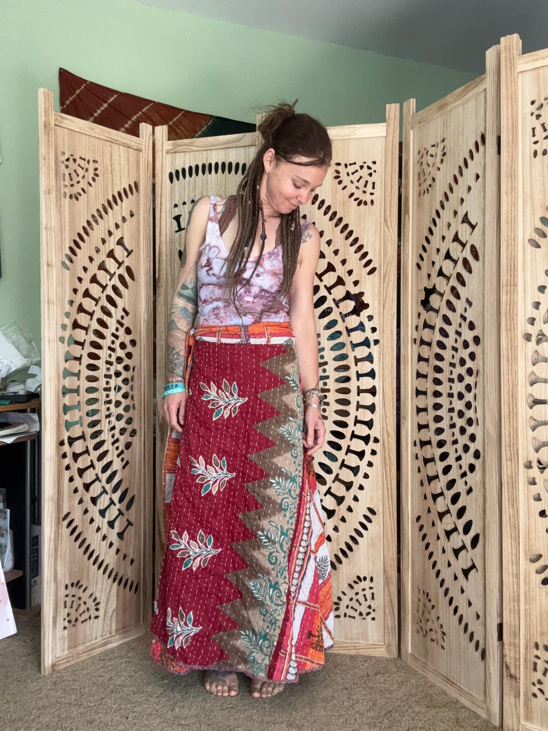 Kantha Wrap Skirt