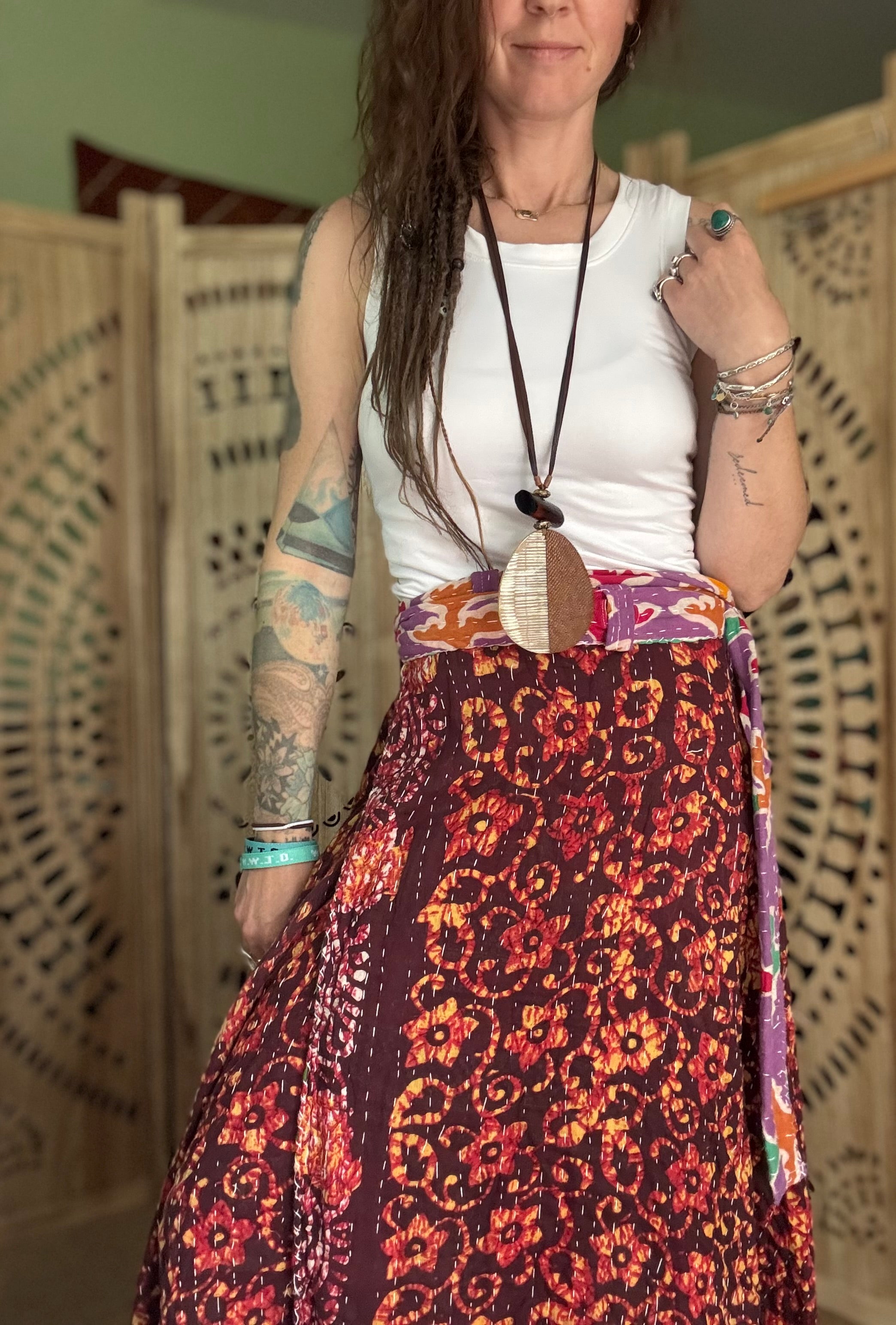 Kantha Wrap Skirt