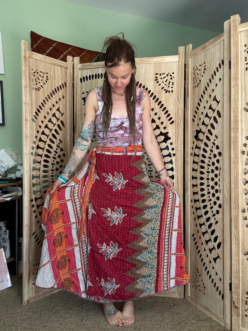 Kantha Wrap Skirt