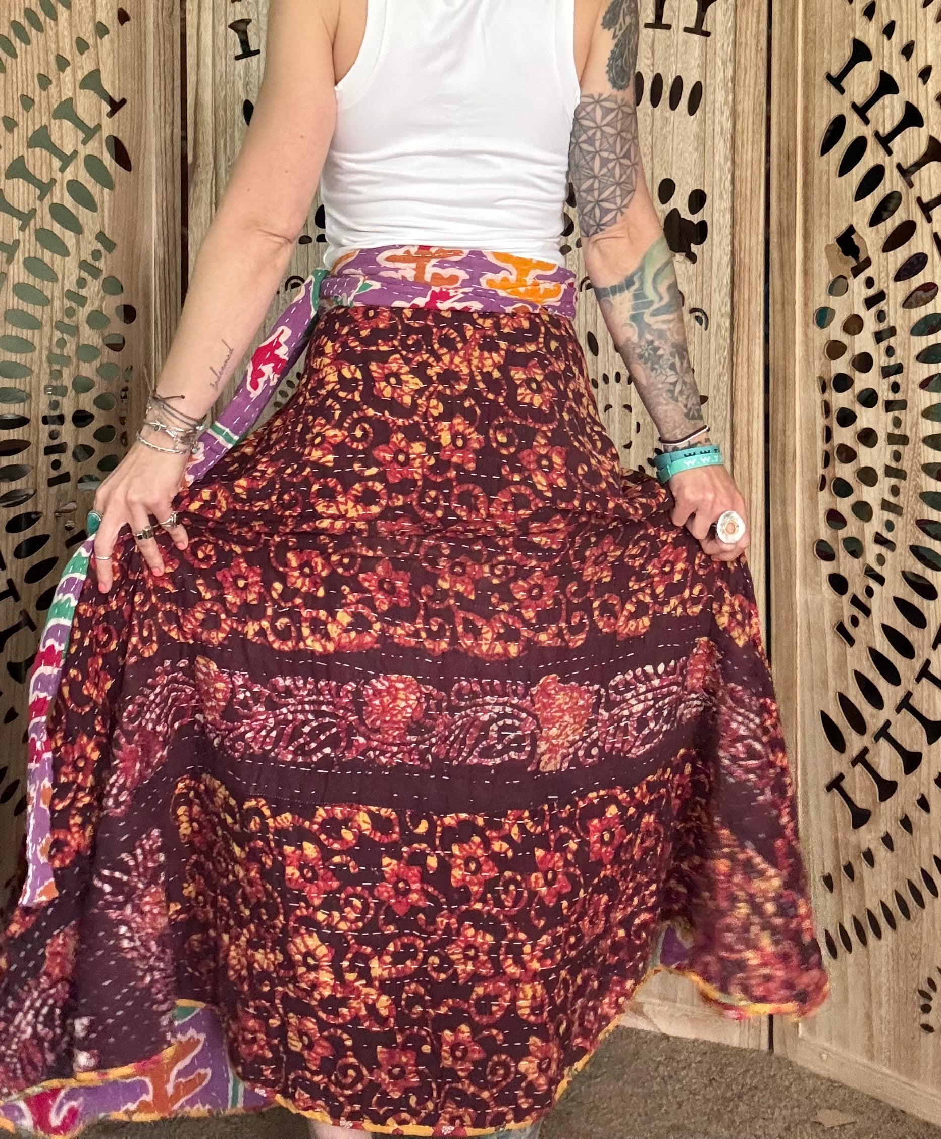 Kantha Wrap Skirt