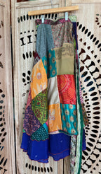 Patchwork Silk Sari Wrap Skirt