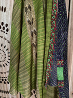 Worship Skirt | Bohemian Flowy Indian Silk Sari Wrap Skirt - Double Layer , Reversible | Free Flow Dancing Skirt