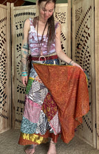 Silk Sari Patchwork Wrap Skirt