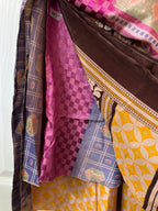 Knee Length Bohemian Flowy Dancing Worship Skirt | Indian Silk Sari Wrap Skirt - Double Layer , Reversible