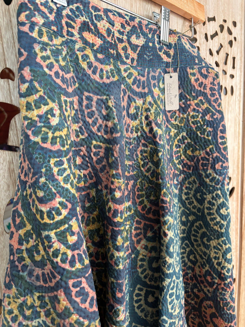 Indigo Kantha Wrap Skirt