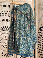 Indigo Kantha Wrap Skirt - Tribal Print