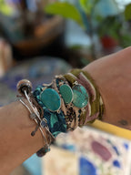Natural Turquoise Sari Wrap Bracelet