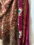 Knee Length Bohemian Flowy Dancing Worship Skirt | Indian Silk Sari Wrap Skirt - Double Layer , Reversible