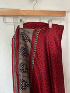 Warfare Worship Skirt | Bohemian Flowy Indian Silk Sari Wrap Skirt - Double Layer , Reversible | Free Flow Dancing Skirt