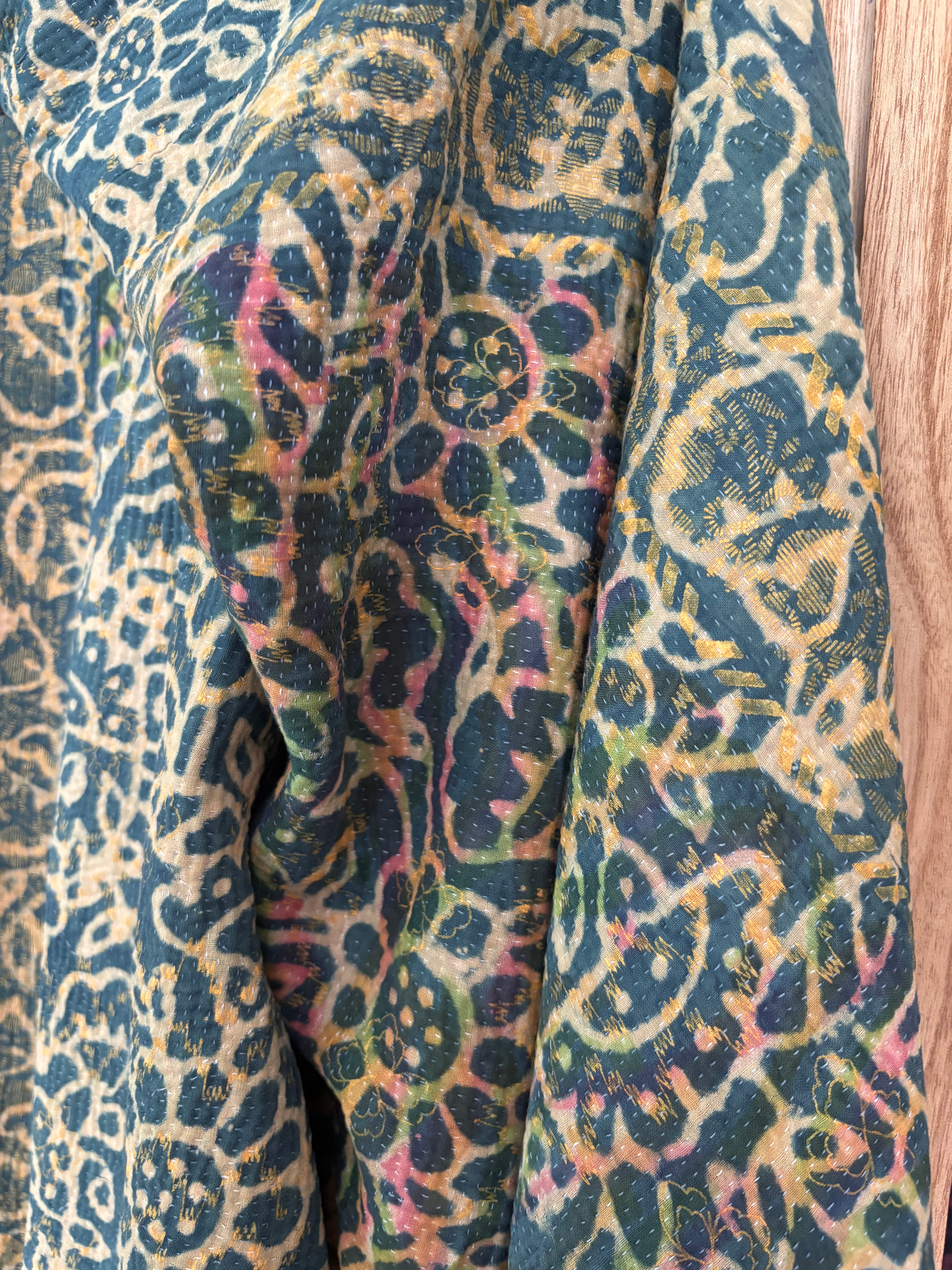 Indigo Kantha Wrap Skirt - Tribal Print
