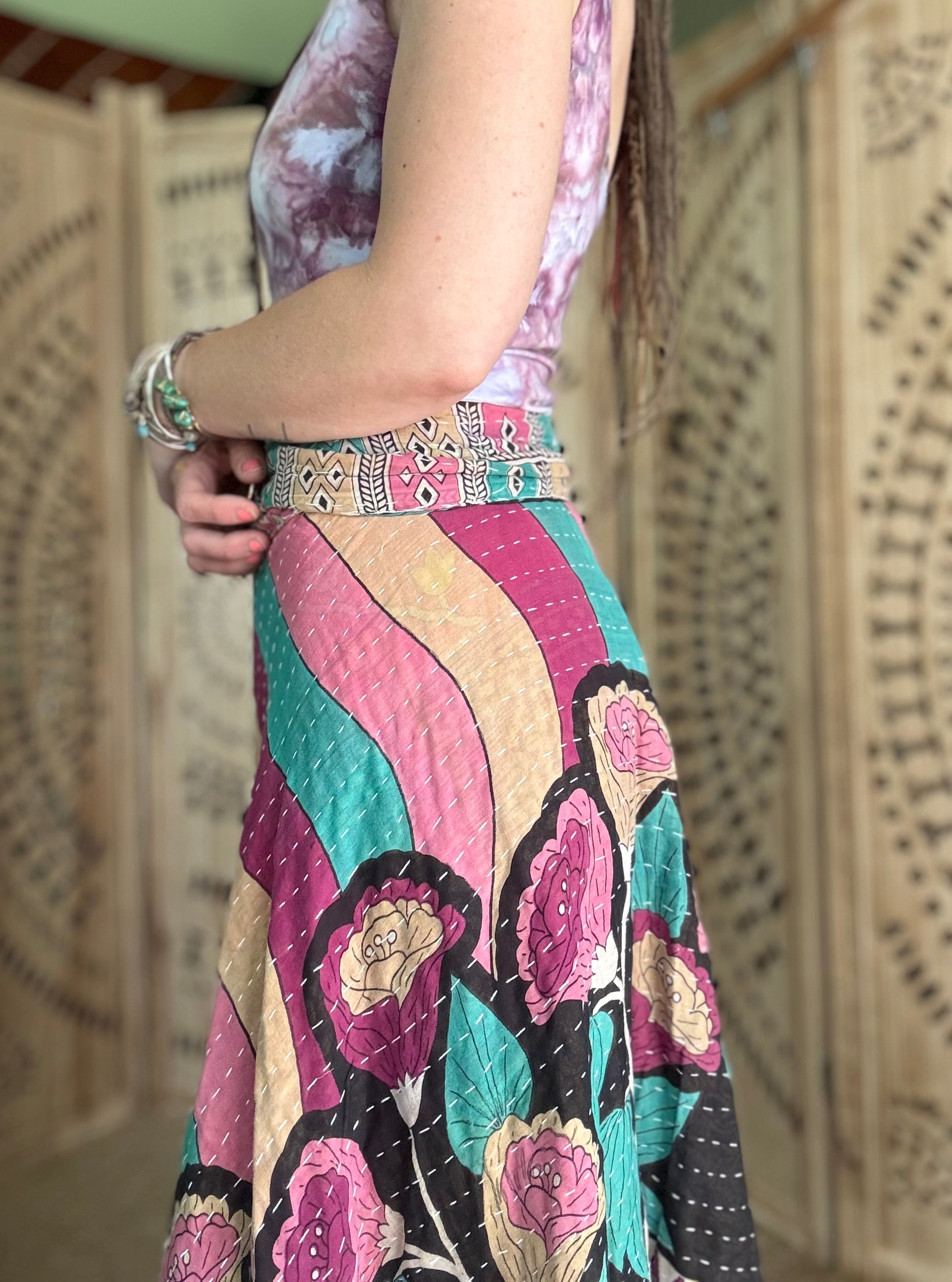 Kantha Wrap Skirt