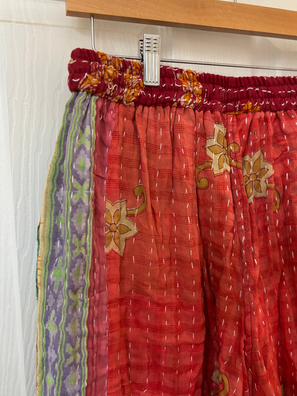 Handmade 100% Cotton Kantha Quilted Reversible Wide Leg Pants