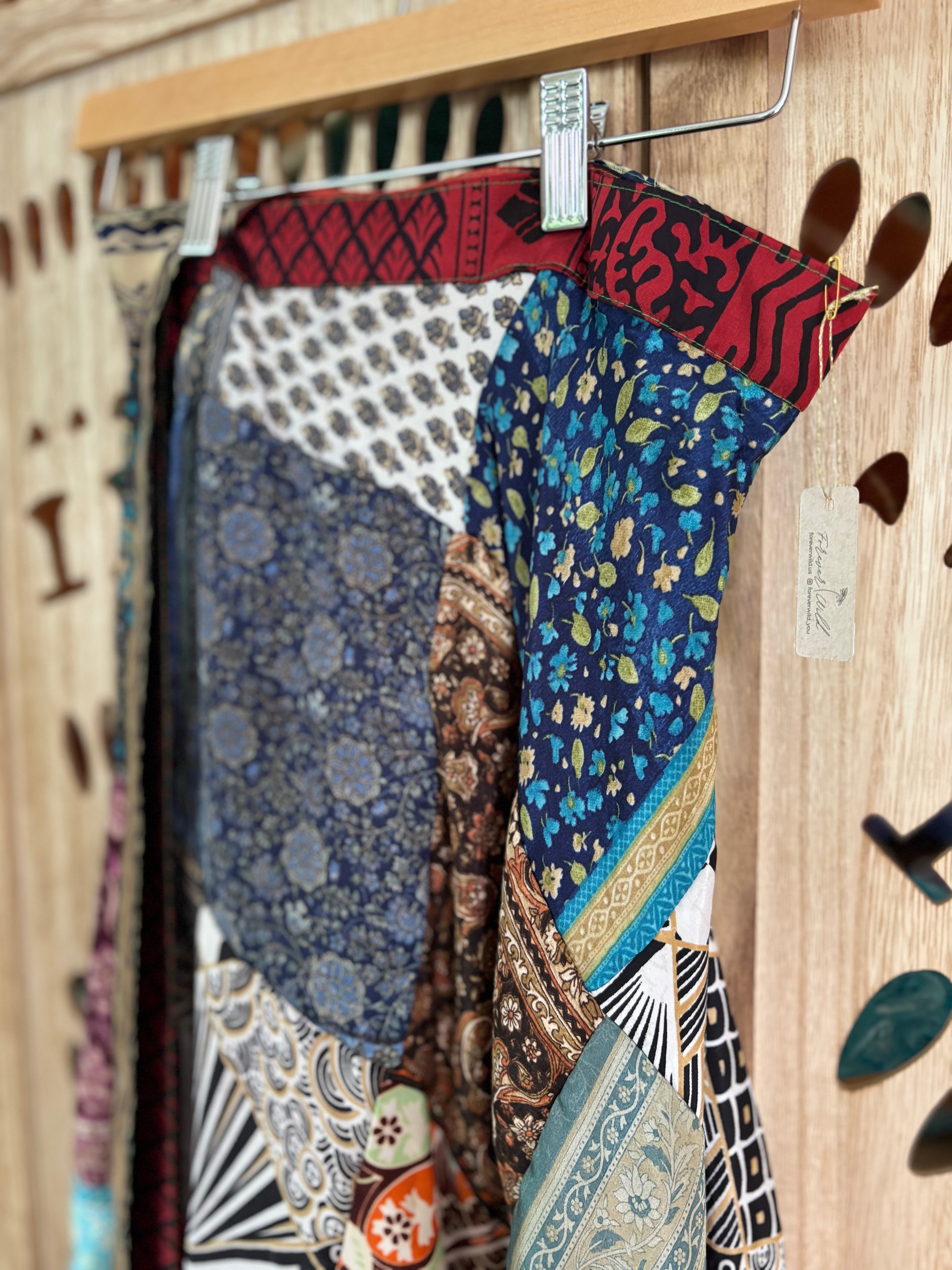 Silk Sari Patchwork Wrap Skirt