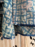 Indigo Kantha Wrap Skirt - Tribal Print