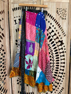Patchwork Silk Sari Wrap Skirt