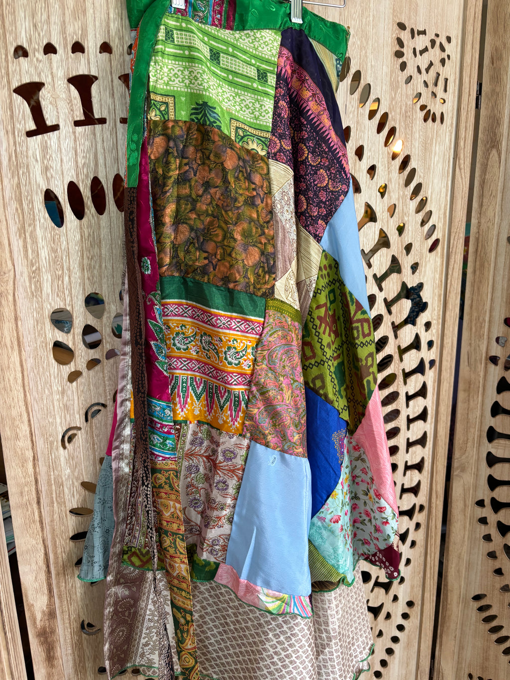 Patchwork Sari Silk Wrap Skirt