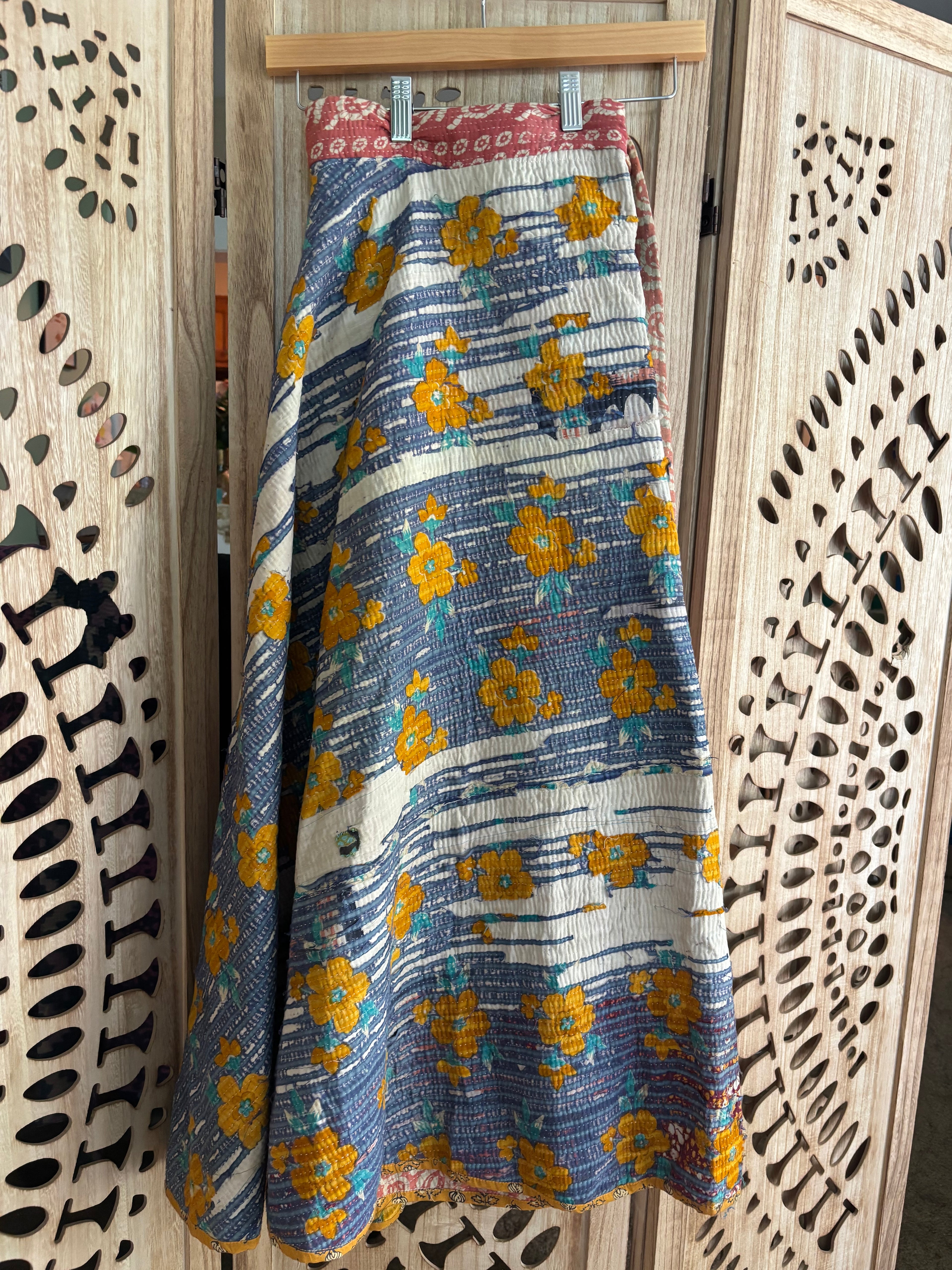 Kantha Wrap Skirt ~ Thick Fabric