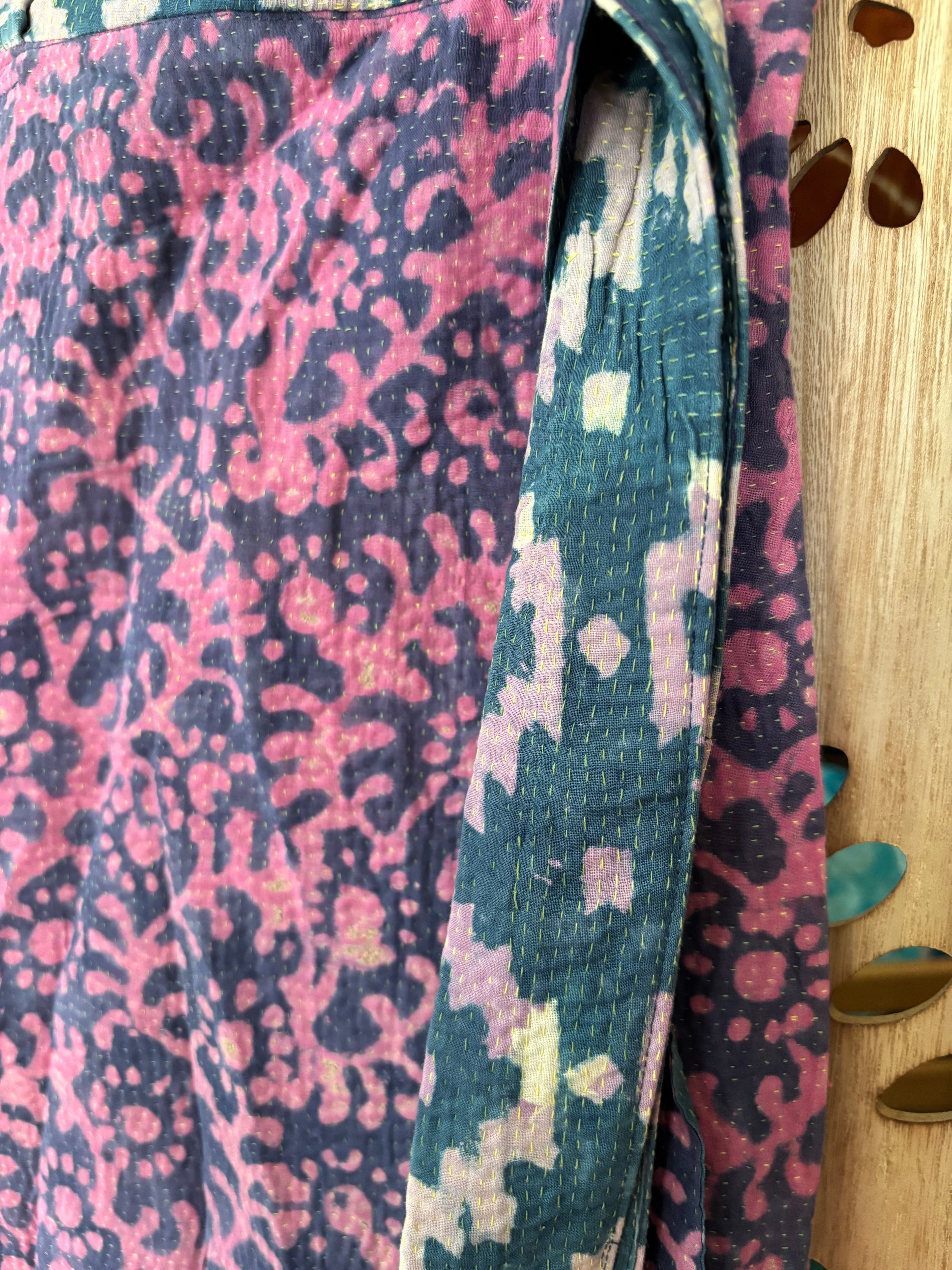 Indigo Kantha Wrap Skirt