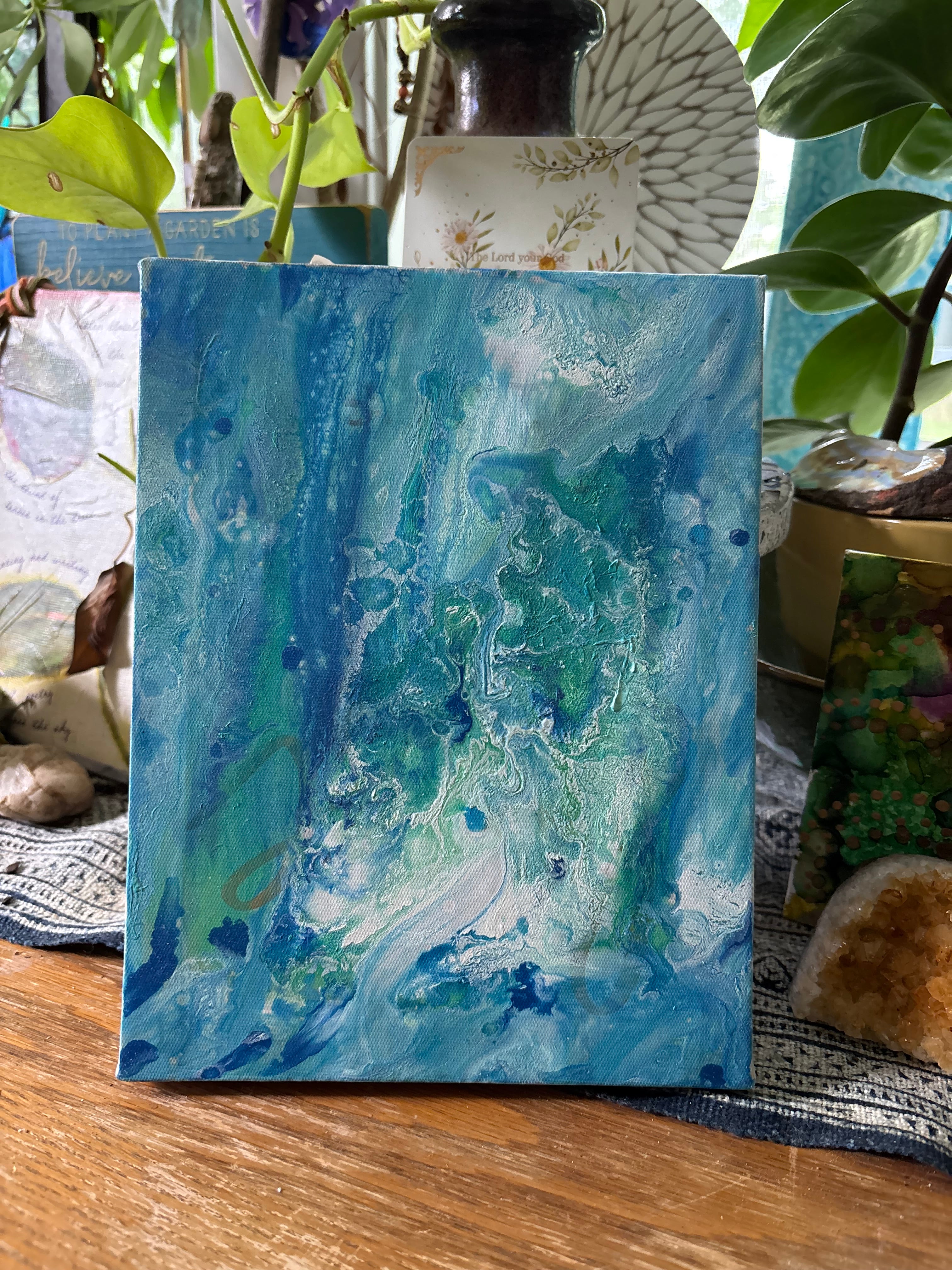 Bottom of the Waterfall (repurposed canvas)