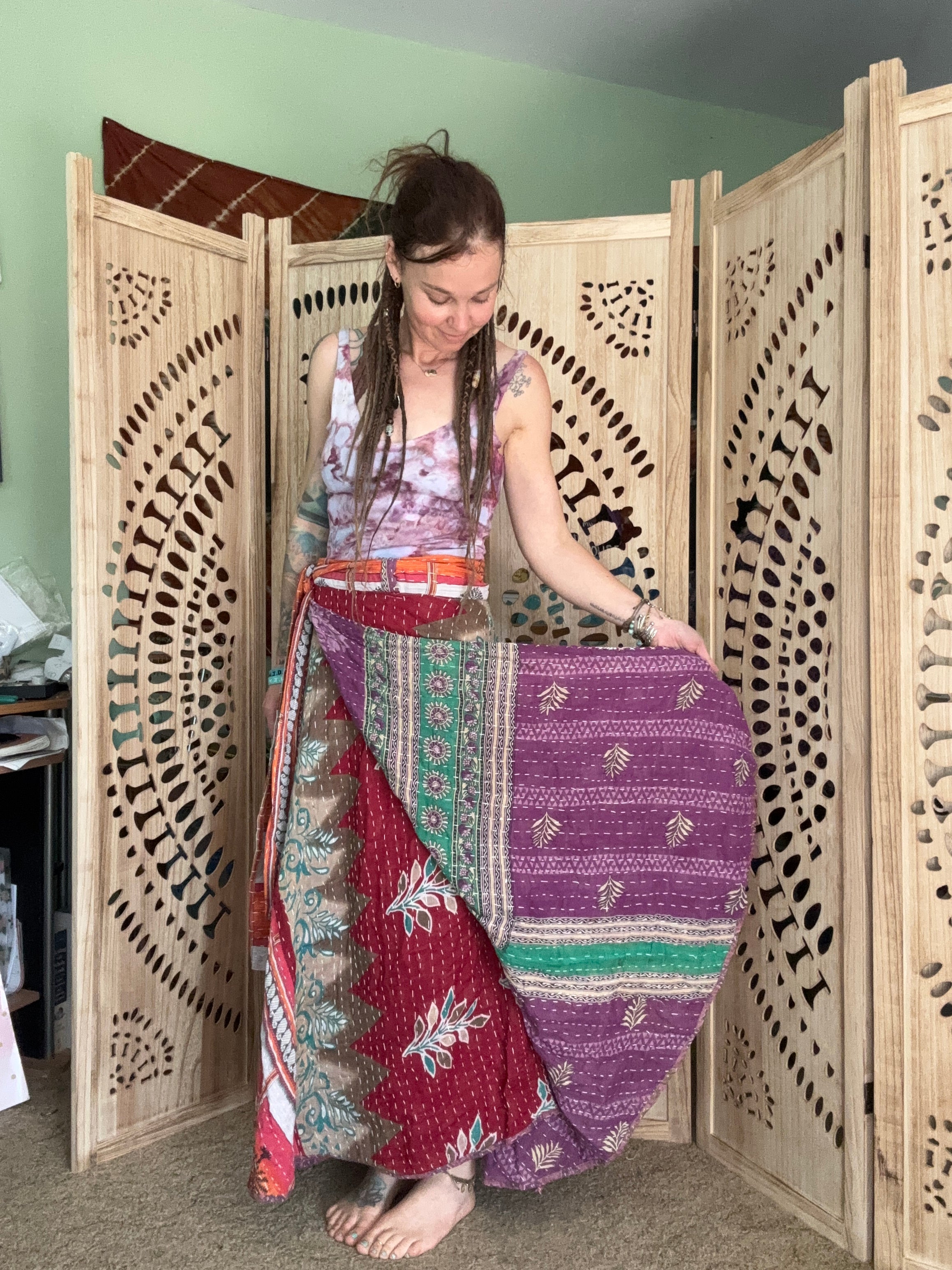 Kantha Wrap Skirt