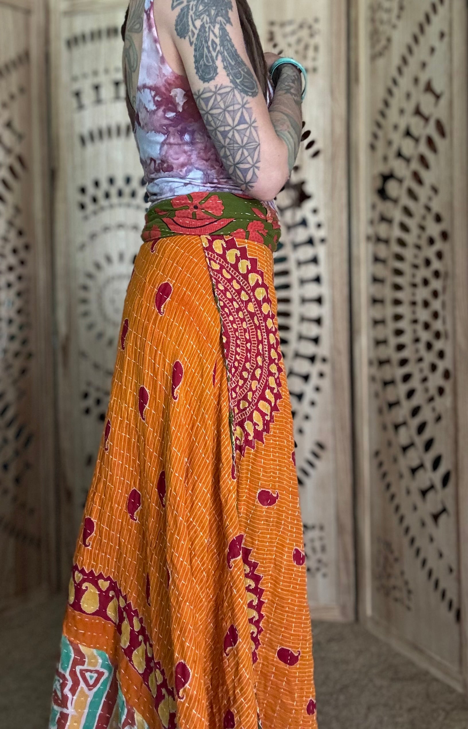 Kantha Wrap Skirt