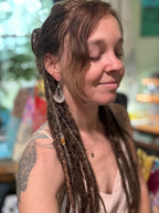 Bohemian Tribal Antique Silver on Brass Earrings