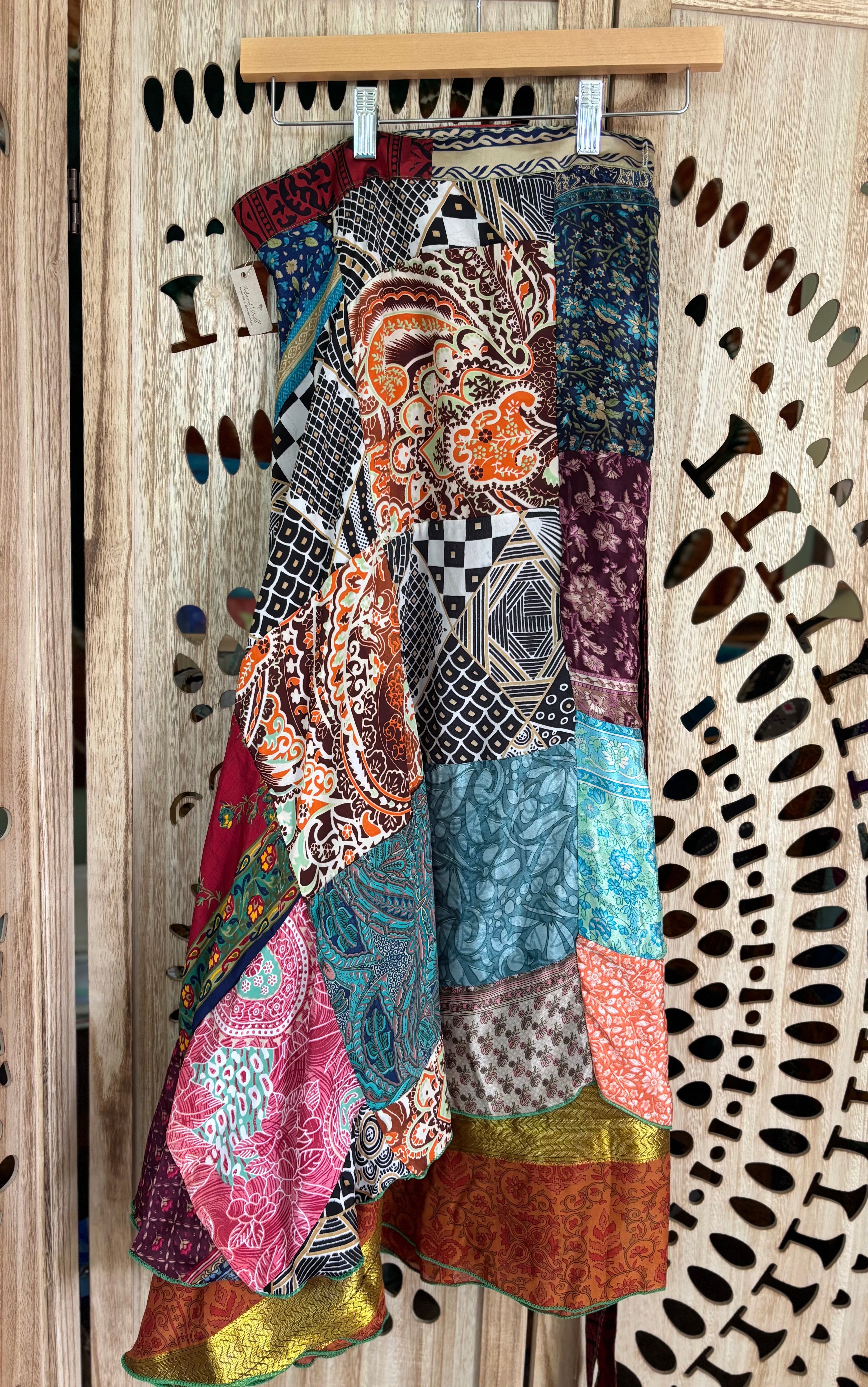 Silk Sari Patchwork Wrap Skirt