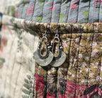 Bohemian Tribal Antique Silver on Brass Earrings