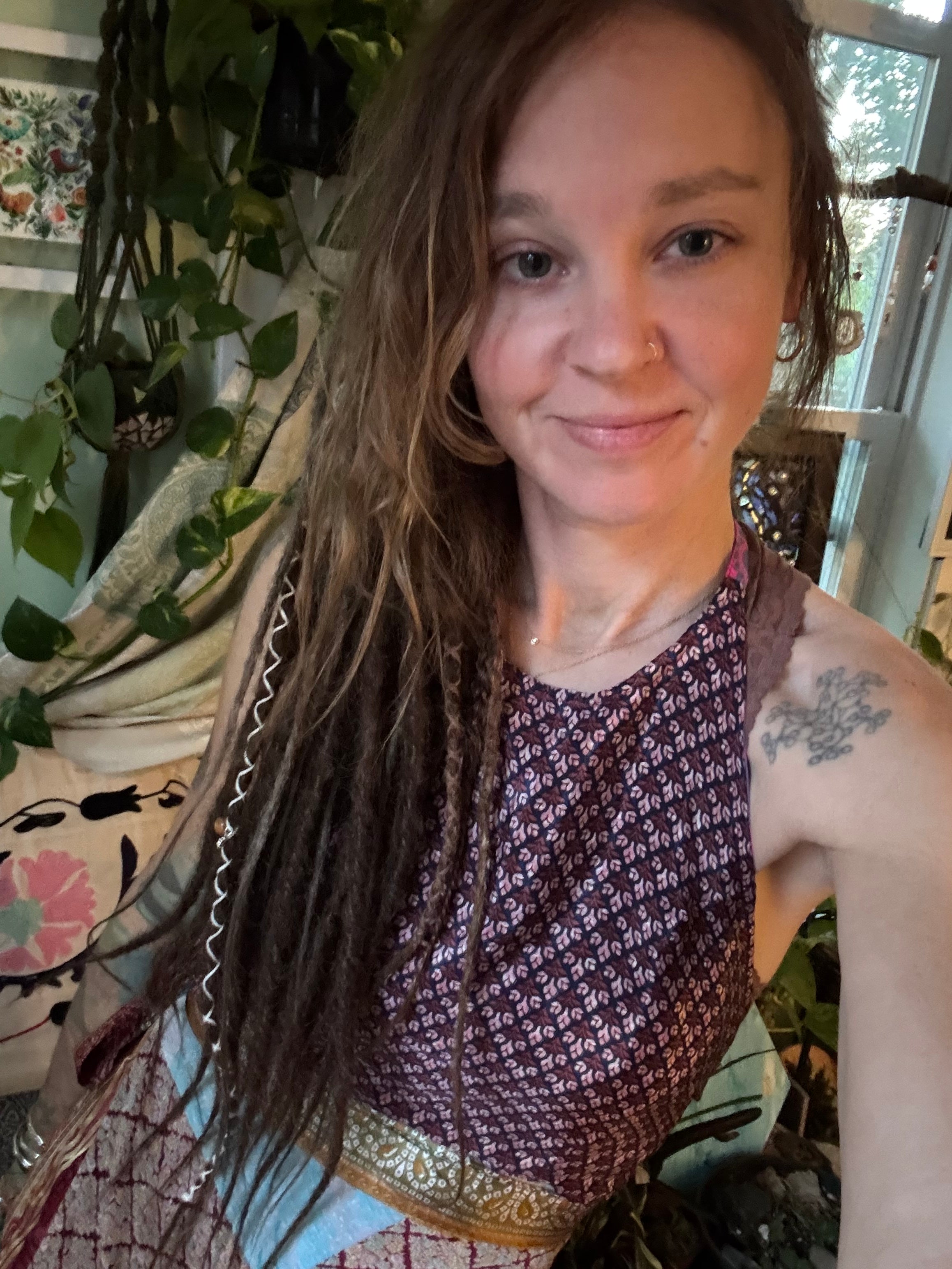 Sari Silk Double Sided Crop Top