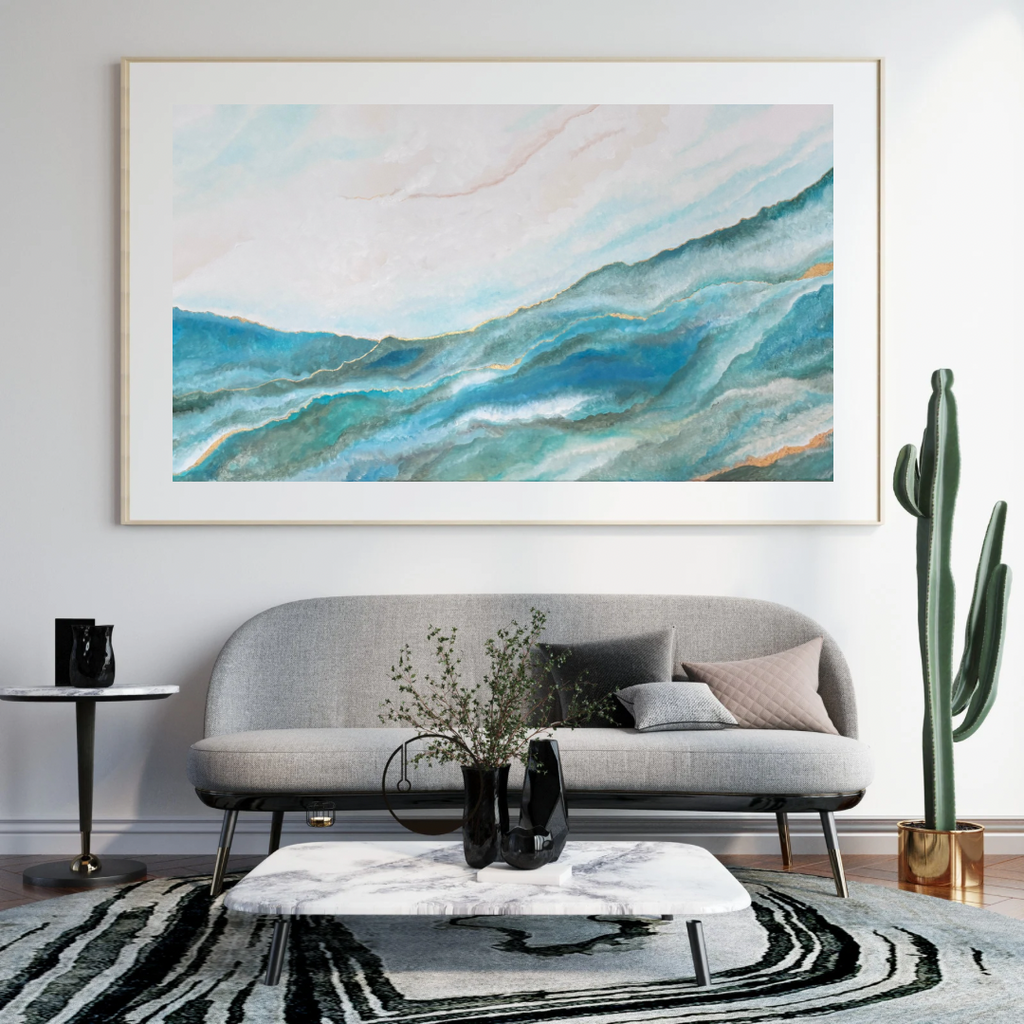“Winter Coming Down The Mountain” Framed Art Print