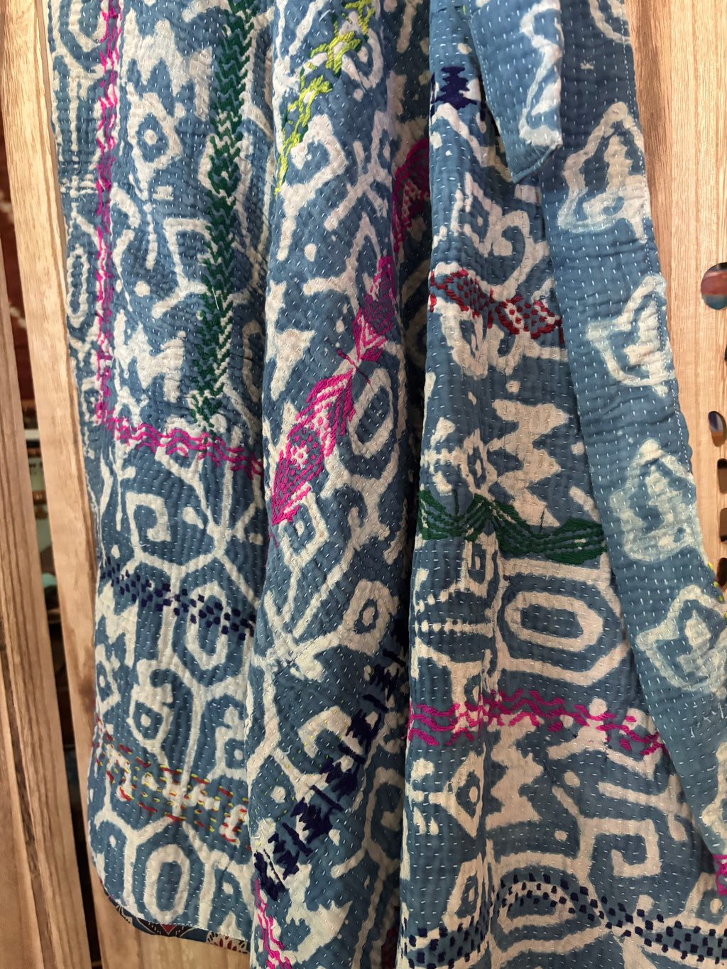 Indigo Kantha Wrap Skirt