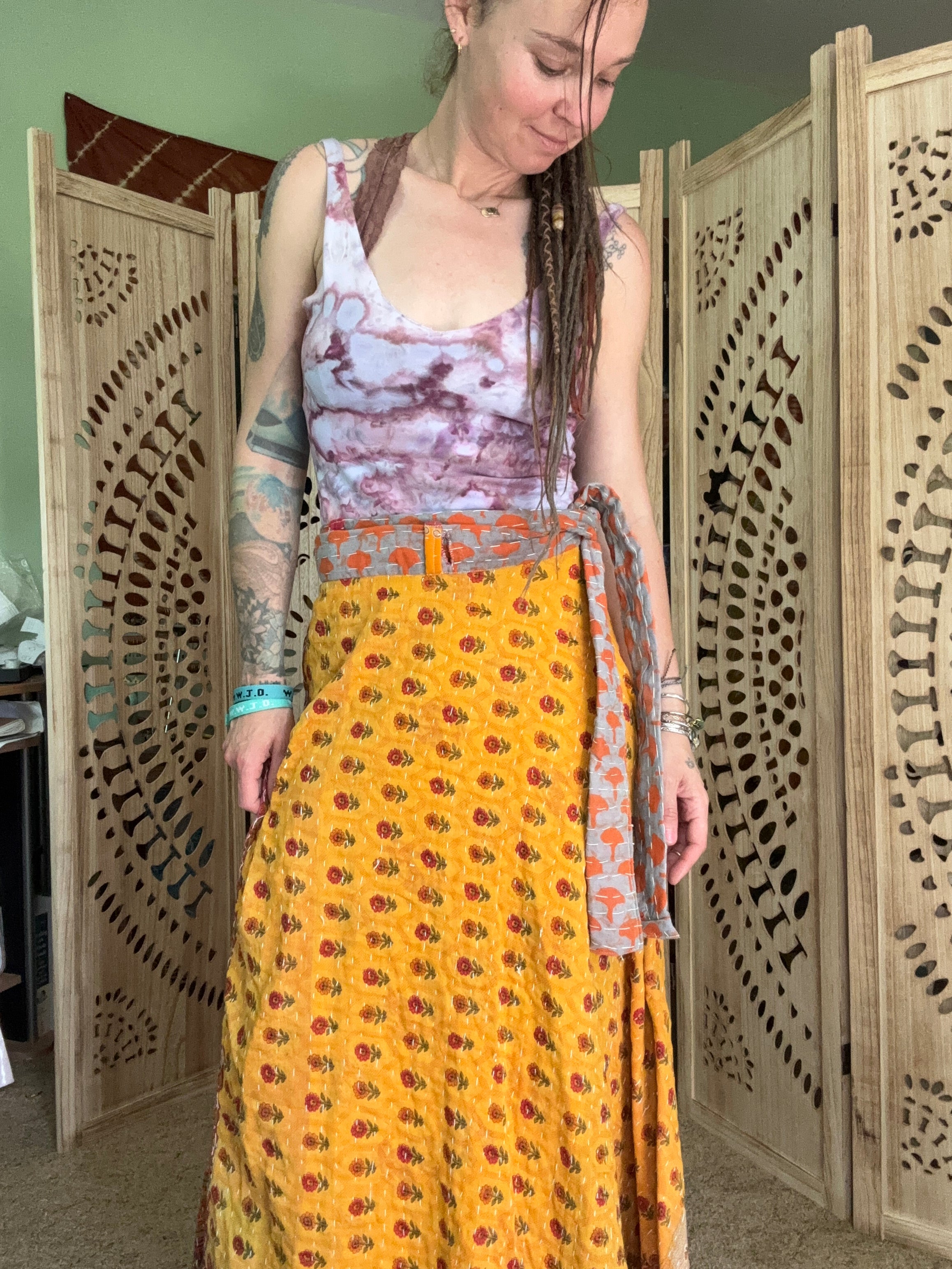 Kantha Wrap Skirt