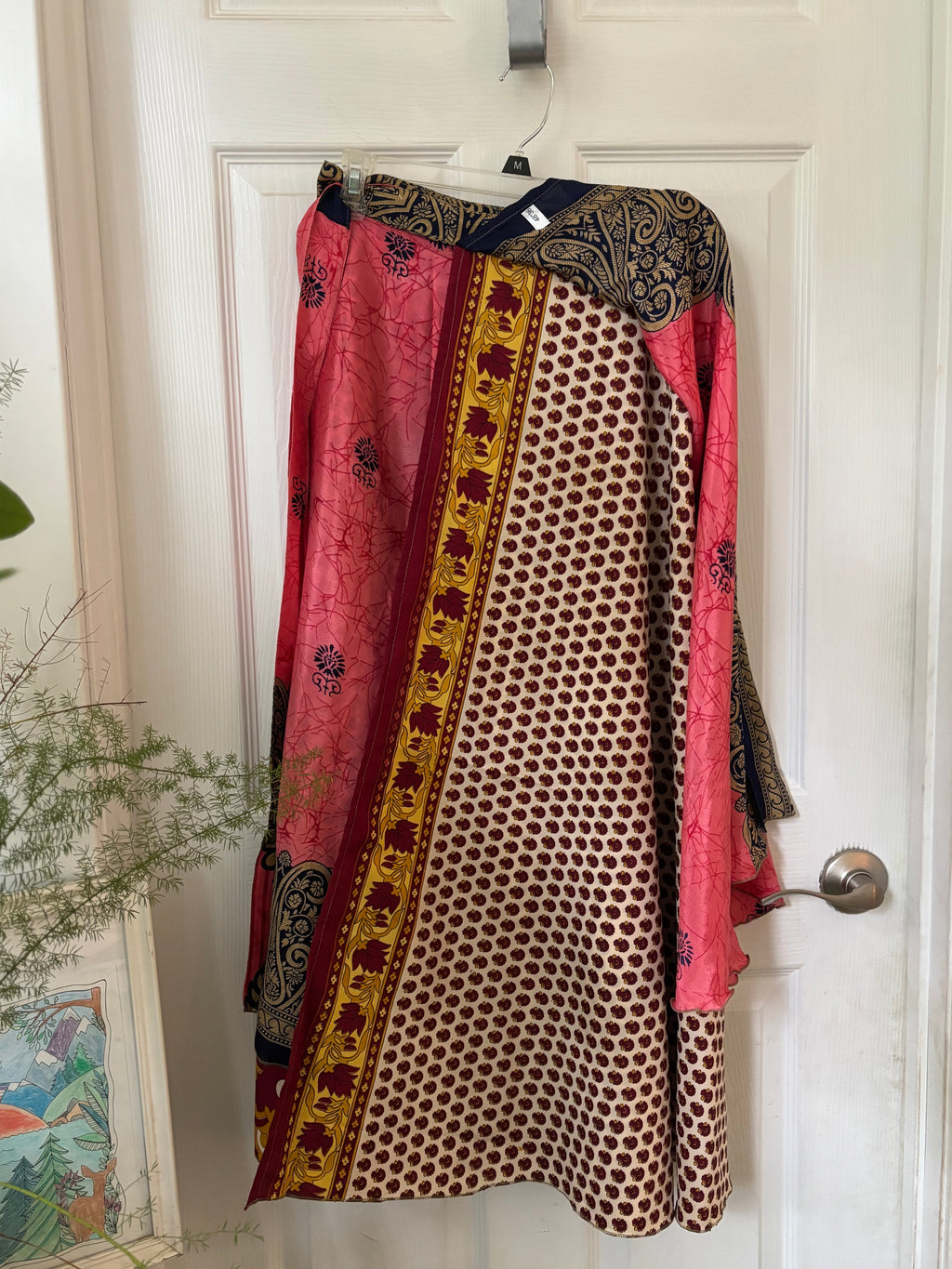 Warfare Worship Skirt | Bohemian Flowy Indian Silk Sari Wrap Skirt - Double Layer , Reversible | Free Flow Dancing Skirt