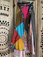 Patchwork Silk Sari Wrap Skirt