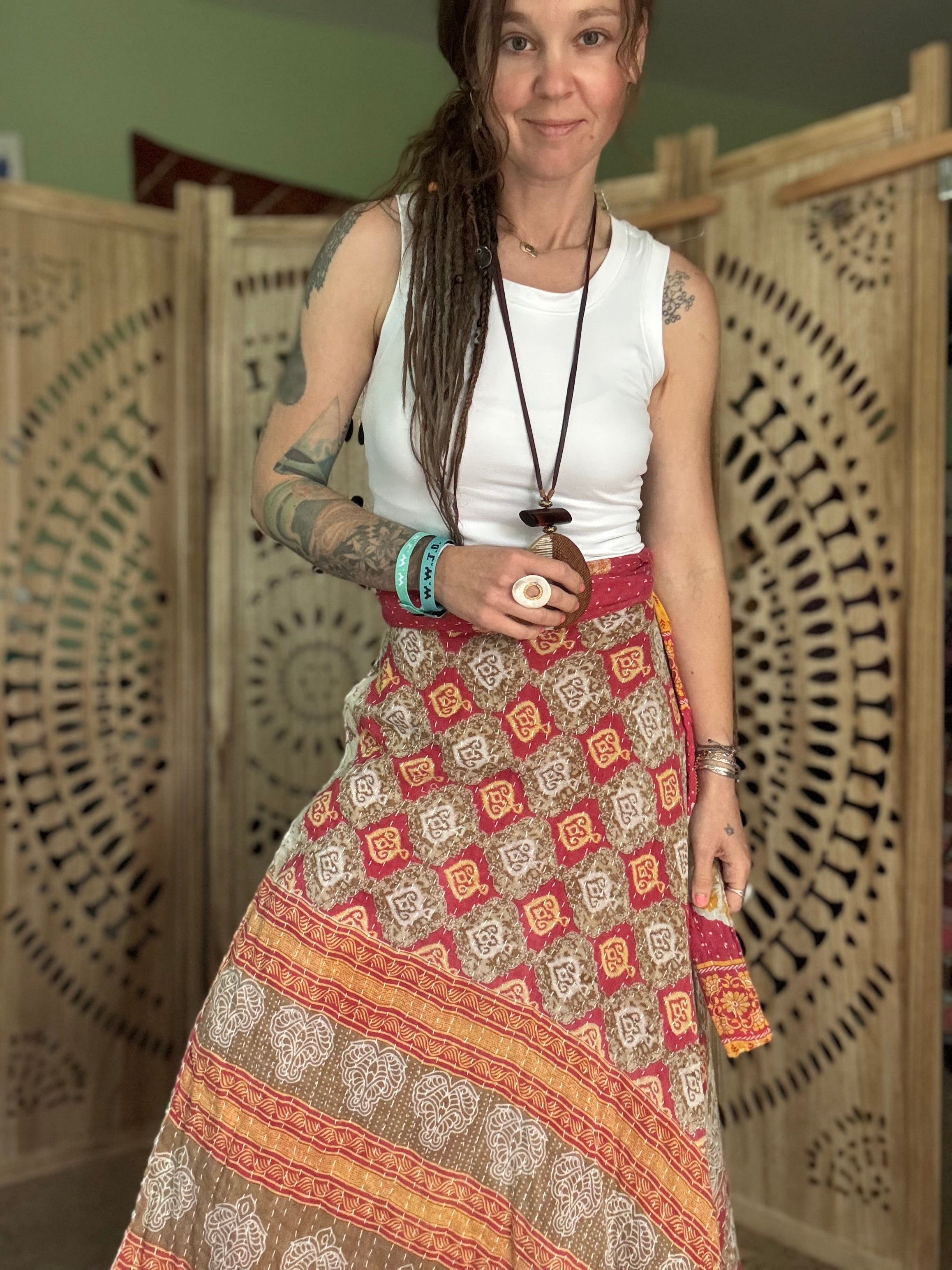 Kantha Wrap Skirt