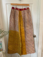Handmade 100% Cotton Kantha Quilted Reversible Wide Leg Pants