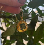 14k Gold Green Jade + Sapphire Hand Etched Necklace