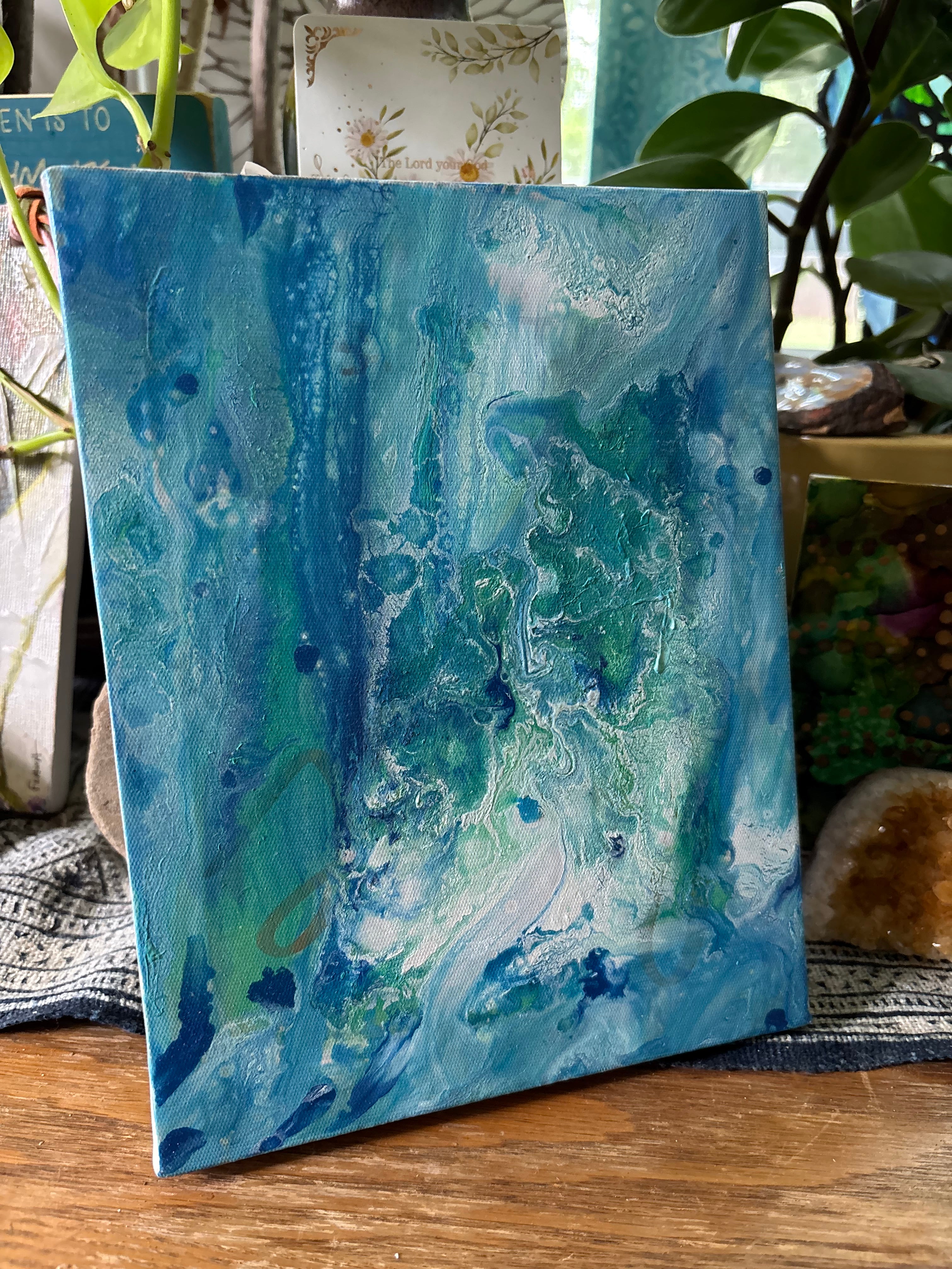 Bottom of the Waterfall (repurposed canvas)