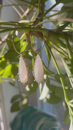 Moonstone Bohemian Tribal 14k Gold on Brass Earrings