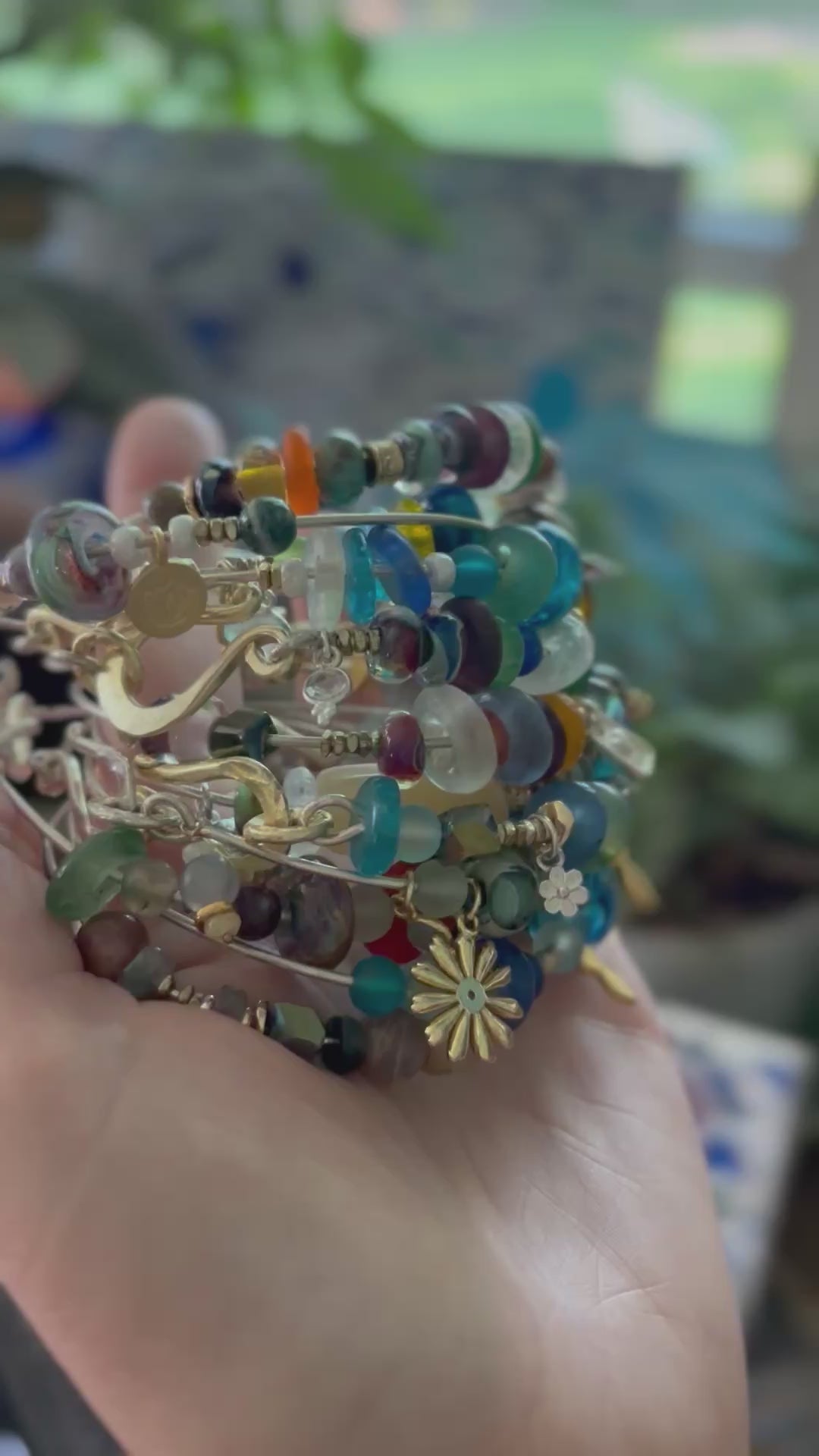 Alaila Beaded Boho Bangles 925 Silver