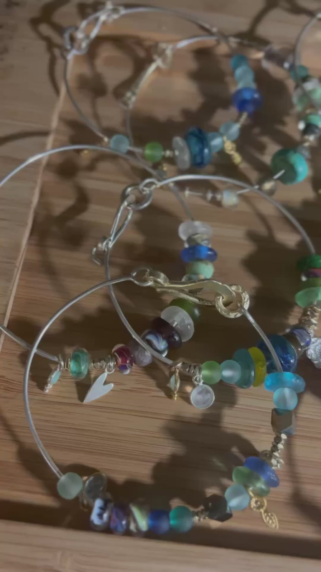 Alaila Beaded Boho Bangles 925 Silver