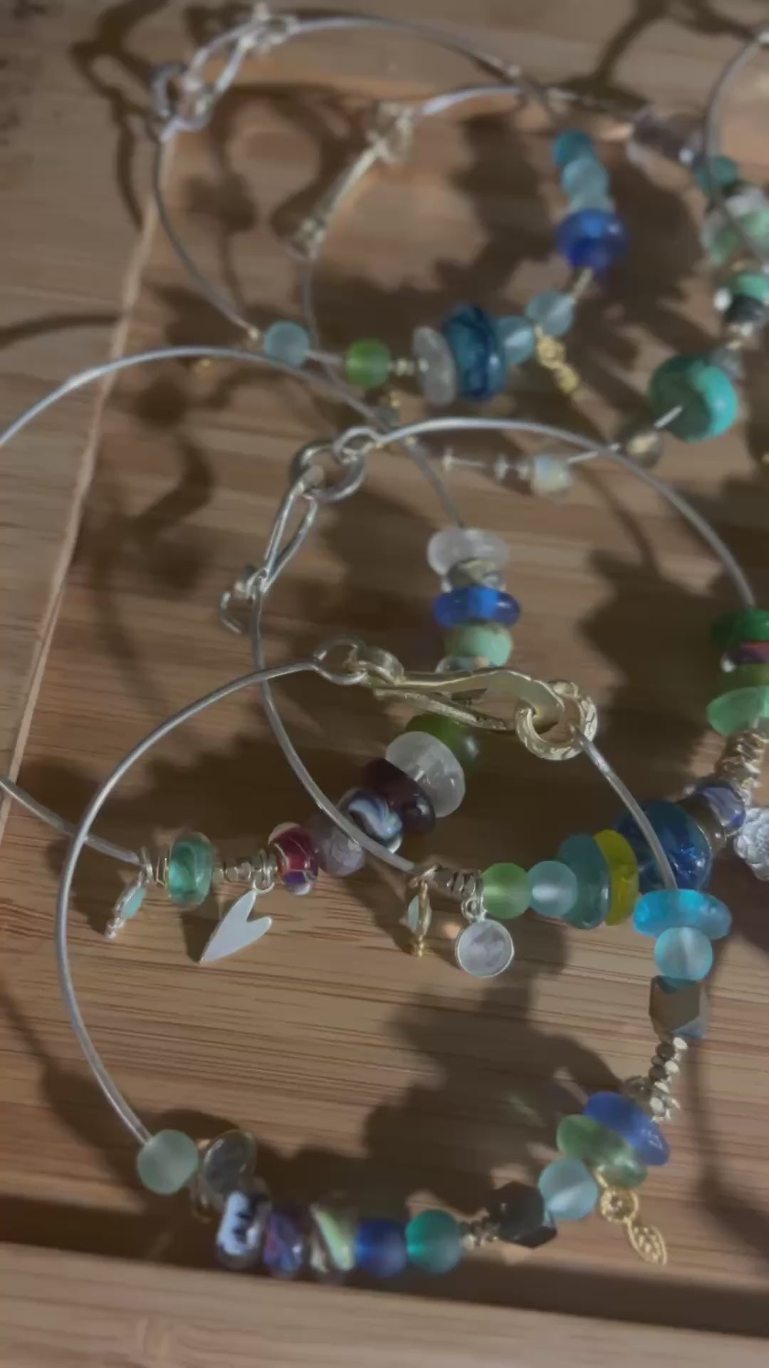 Alaila Beaded Boho Bangles 925 Silver