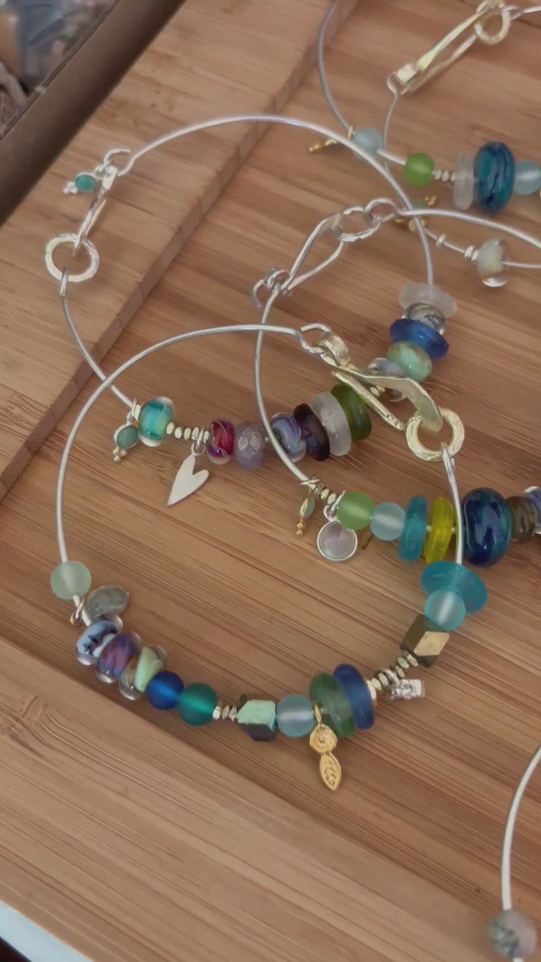 Alaila Beaded Boho Bangles 925 Silver